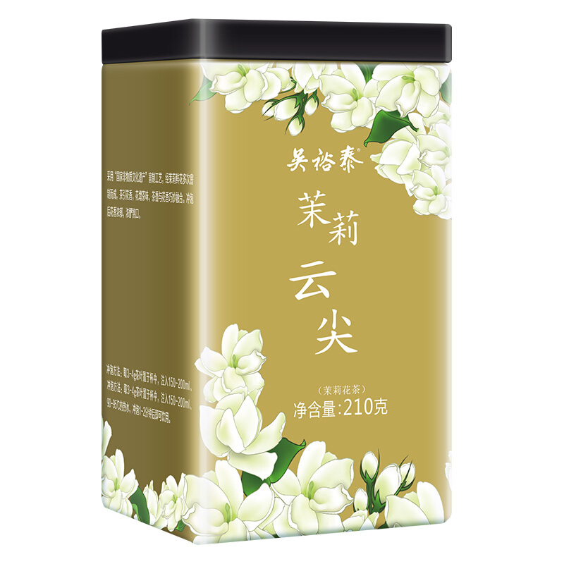 吴裕泰茉莉云尖茶叶桶装210g