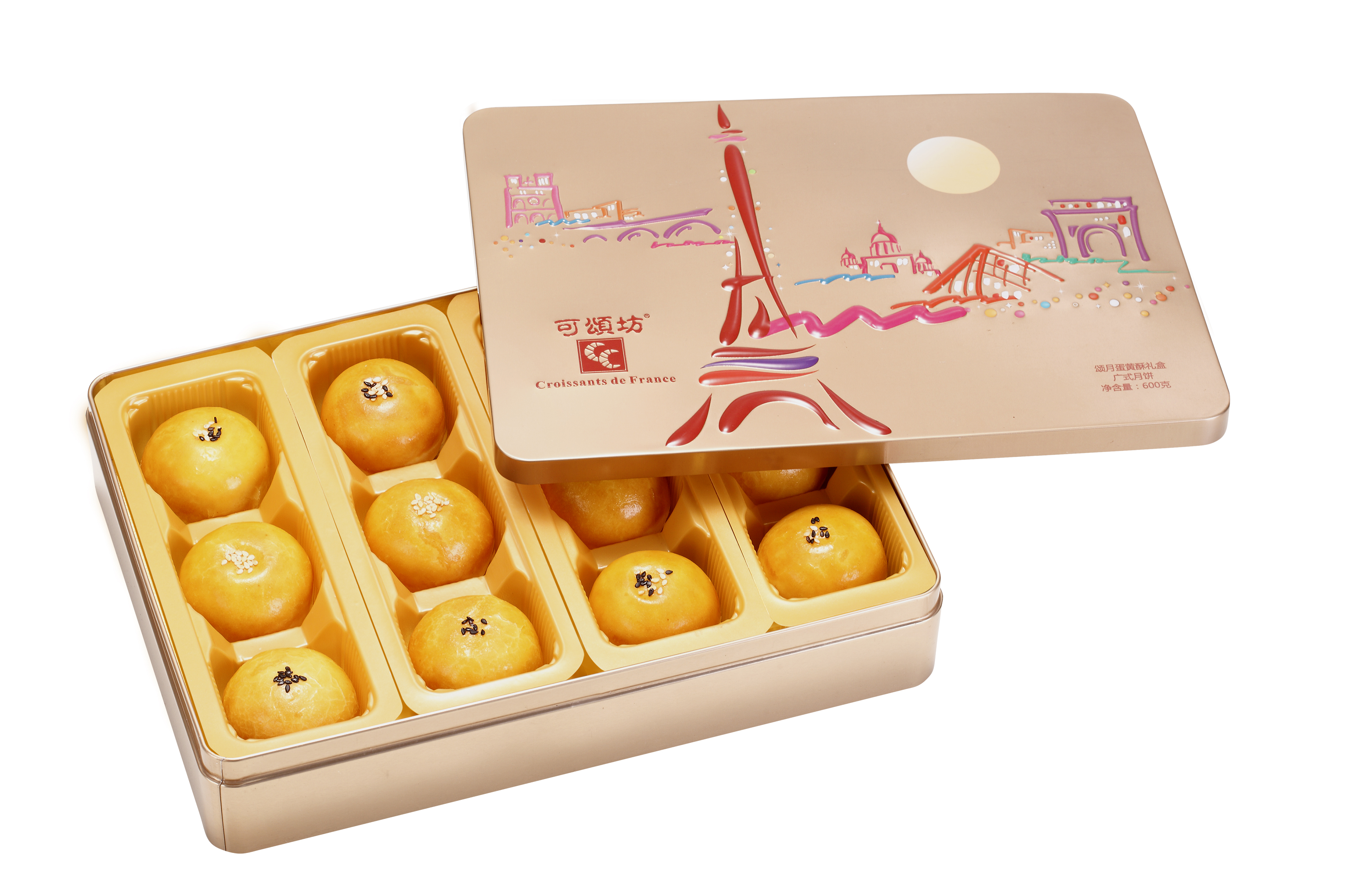 可颂坊颂月蛋黄酥月饼礼盒600g